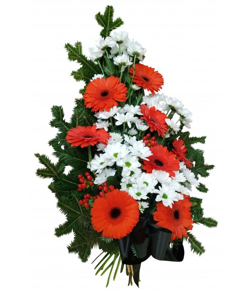Red gerberas and white daisies